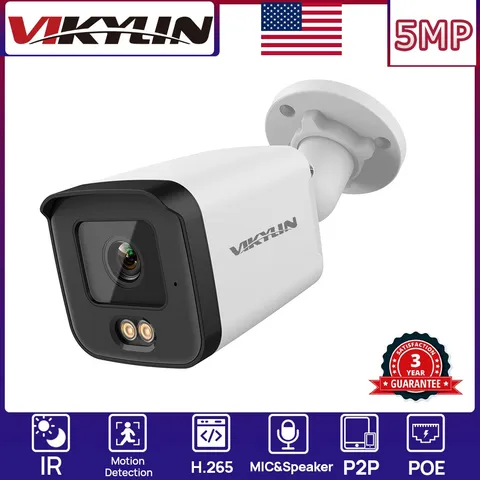 VIKYLIN Night Version IR light 5MP Security POE Camera Microphone Onvif Outdoor