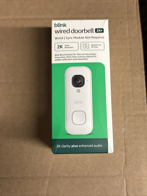 Blink - Wired Doorbell 2K+ Head-to-Toe 2K video doorbell, continuous hardwi...