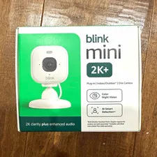 Blink Mini 2K+ 2K Wi-Fi Plug-In Indoor/Outdoor IP Camera 1-Pack White