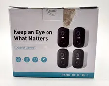 4 Pack White CG6D Wireless Outdoor Security Camera with Motion Detection