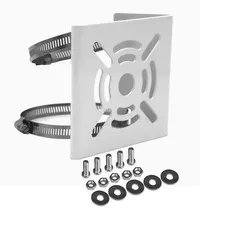 Universal Vertical Pole Mount for Security Camera, Solid Metal Bracket with L...