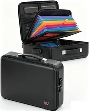 Fireproof Waterproof Document Safe Box with Lock, Black 16.5 x 12 x 5 in