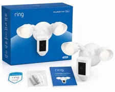 Ring Floodlight Cam Plus Wired Outdoor 1080p Wi-Fi Motion 2-Way Audio White