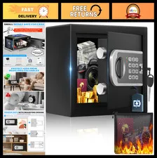 Fireproof Waterproof Mini Safe Box 0.30 Cuft - Digital Security Safe with Keypad