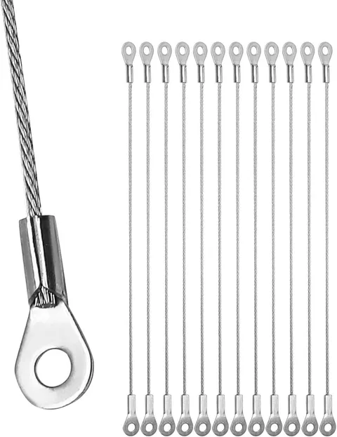 12Pcs Stainless Steel Cabinet Door Restraint Rope 10Inch Hinge Angle Limiter