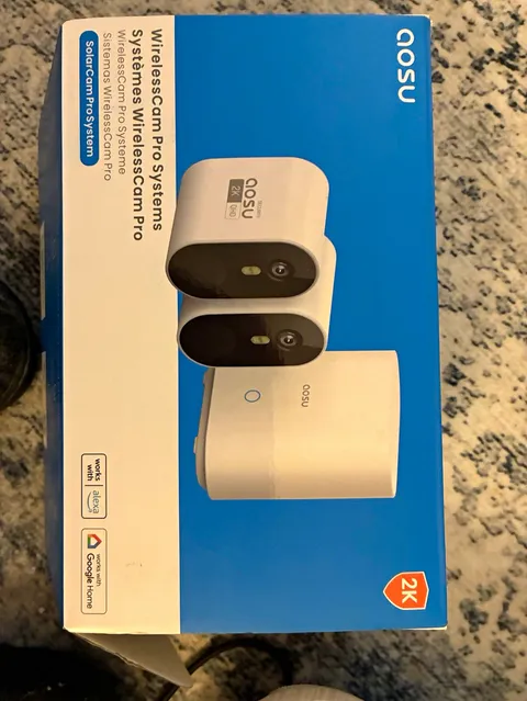 aosu WirelessCam Pro 2K QHD 2-Camera Wi-Fi System Alexa/Google Indoor/Outdoor