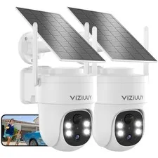 Wireless Outdoor Security Cameras - 360° PTZ with Solar Power & Alexa Control