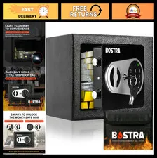 Fireproof Safe Box with Sensor Light & Digital Keypad, Small Security Safe for C