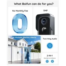 Battery Doorbell Camera - Smart Human Detection, 2-Way Audio
