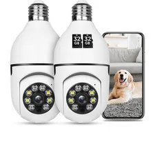 Wireless Dome Security Camera E27 1080P Pan Tilt Night Vision Motion Detection