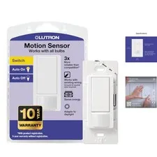 Maestro Motion Sensor Light Switch | 2 Amp Single Pole, Easy Installation, White