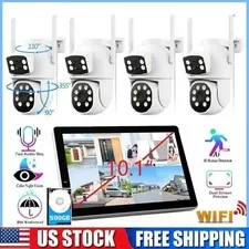 Wireless WiFi Security Camera System Outdoor with Wide Angle Dual Lens for Home