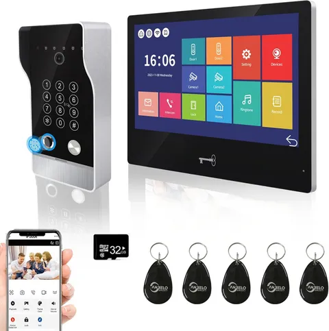 1080P Wired Video Door Phone Apartment Doorbell Intercom System,10 Inch Monitor,