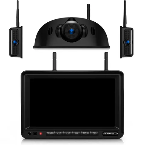 ZEROXCLUB 3-Camera Wireless RV Backup Camera System with 7-Inch 7" 3-Cam