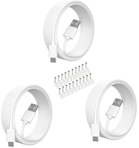 Micro USB Power Extension Cable 16.4FT for Wyze Cam V3, Yi Camera