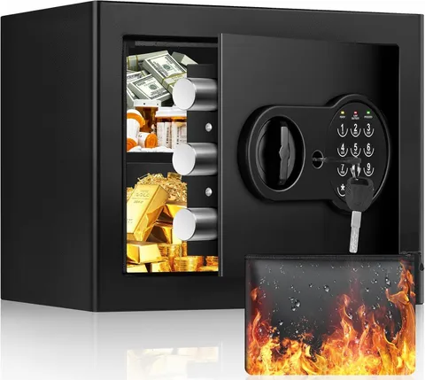 1.2 Cu Ft Home Safe, Small Safe Box with Fireproof Waterproof Bags