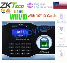 NEW ZKTeco U160 TCP/IP WIFI Biometric Fingerprint Recognition Time Clock Machine