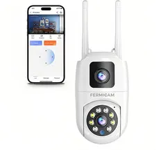 2MP PTZ Security Camera Outdoor,360° Home Surveillance Camera with Dual-Lens、Pho