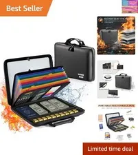 Fireproof Document Box File Organizer: Hard-Shell Case Fireproof Waterproof B...