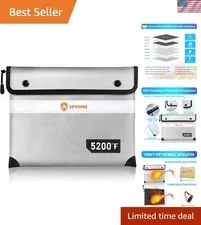 Fireproof Document Bag 5200°F - Waterproof & Fire Safe for Valuables 14.2"x11"
