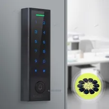HOMSECUR Black Door Lock Digital Keypad With 10 RFID Cards Access Control Unit