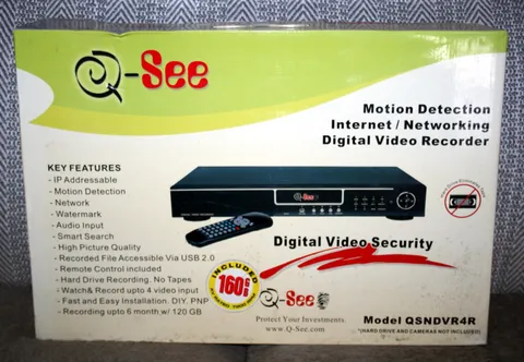 Q-See Digital Video Recorder 4 Channel QSNDVR4R w/ 160 GB HD Untested Open Box