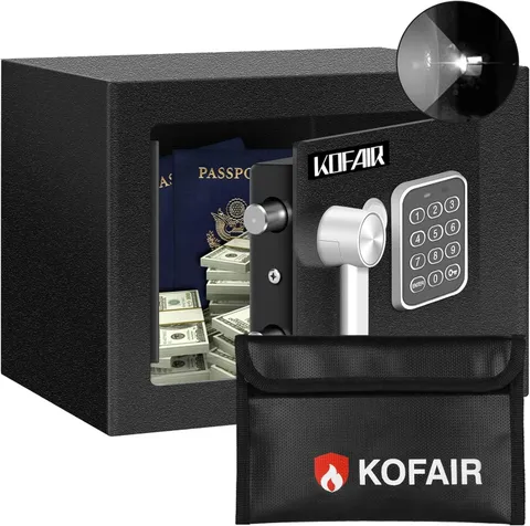 Safe Box Home Safe 0.23 Cubic Feet W/ Fireproof Bag Personal Money Safe Cash