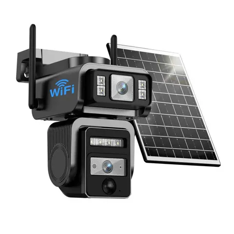 Solar Wifi Security Camera 2K Dual Lens PTZ, Outdoor Wireless, AI Human & Vehicl
