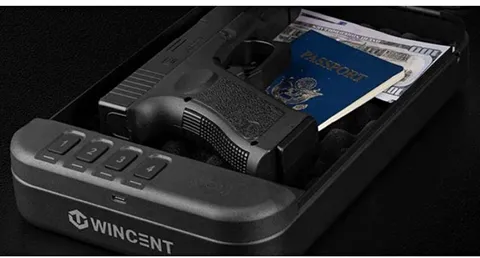 WINCENT ELITE Portable RFID Electronic Gun Safe Lock Box, Black