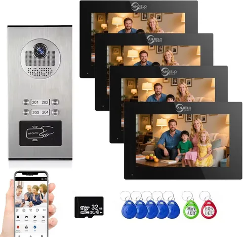 Motion Detection Video Door Phone, 7" Wired Monitor Kit with IR Camera