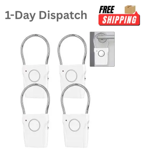 Anskyloe 4 Pack Door Handle Security Alarm 120dB Wireless