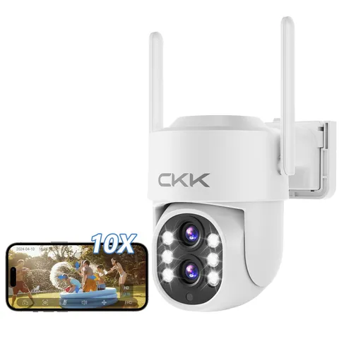 2MP Dual Lens ,Wireless WiFi 2.4/5GHz Outdoor Cameras Plug&Play for 10X Zoom ...