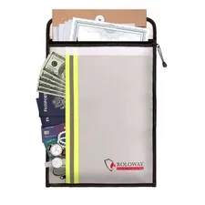 Fireproof Document Bag 15x11 2 Pockets Water Resistant Legal Size Pouch