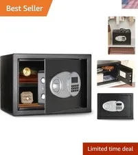 Compact Electronic Safe for Documents - 0.5 Cubic Feet, Alloy Steel Security
