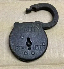 Simmons Quality Six Lever Padlock pad lock vintage