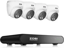 ZOSI C220 8CH 5MP NVR with 4 x 4MP Audio PoE Security Camera System, NO HDD | Tw