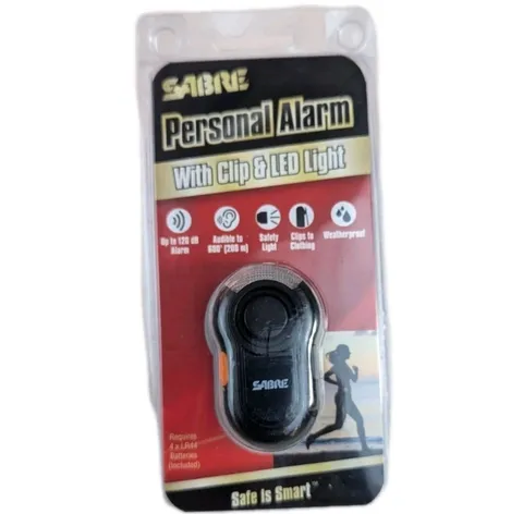 Sabre Personal Alarm with LED Light and 120dB Sound Weatherproof NEW