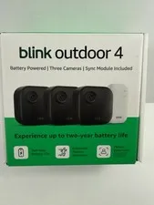 Blink Outdoor 4, (4th Gen 2025) Wireless 3 Camera Security System + Sync Module