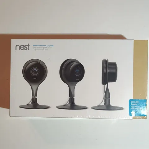 Nest Cam Indoor 3-Pack Black Wi-Fi 1080p IP/Network Indoor Security Cameras