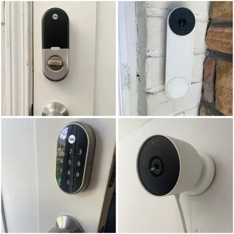 Bundle Of 2x NestXYale Smart Locks, 2x Nest Cam, 1 Google Nest Doorbell