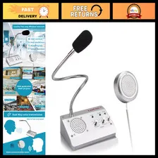 Dual-Way Intercom System for Windows, High Power Speaker & Microphone, Office/Ba