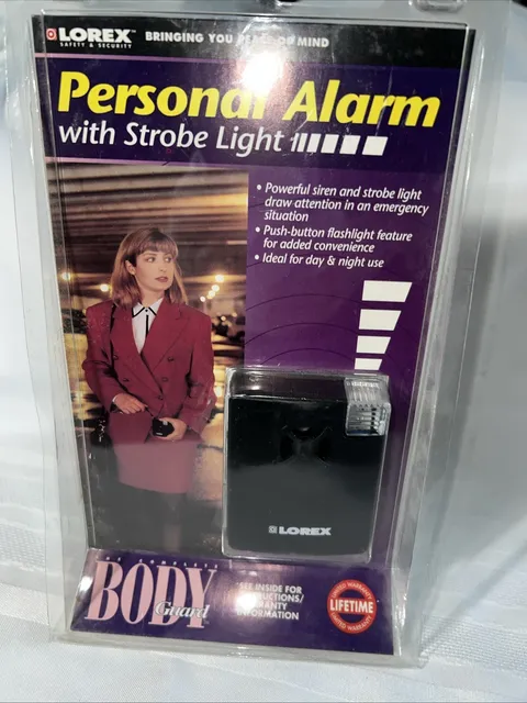 Personal Alarm Outdoors Safety Alarm w/ Strobe, Flashing Light, Siren, Belt Clip