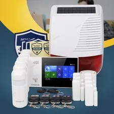 HOMSECUR Wireless WIFI 4G Home House Alarm System+Wireless Solar Red Flash Siren