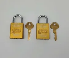 2x American Lock Lockout Padlocks 1" Shackle 1.5" Body Different 1 Key NKR