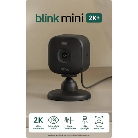 Mini 2K+ (newest model) – Plug-in Home & Pet Indoor Security Camera with 2K