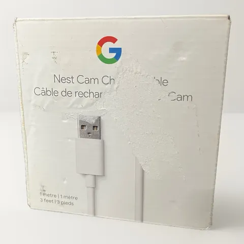 Google Nest Cam Charge Cable 1 Meter Snow Replacement Power Cable New, Open Box