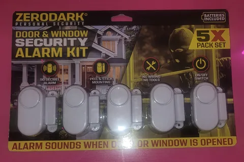 ZERODARK PERSONAL SECURITY DOOR & WINDOW SECURITY ALARM KIT 5X PACK SET W/BATTER