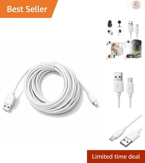 13ft Micro USB Extension Cable for Wyze, Blink, Nest, Arlo Cameras