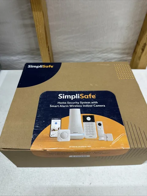 SimpliSafe Home Security System with Smart Alarm Wireless Indoor Camera, 8 Piece