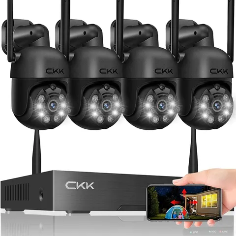 Wireless Security Camera System, 4pcs 3MP 4 Count (Pack of 1), 4 PTZ-No HDD